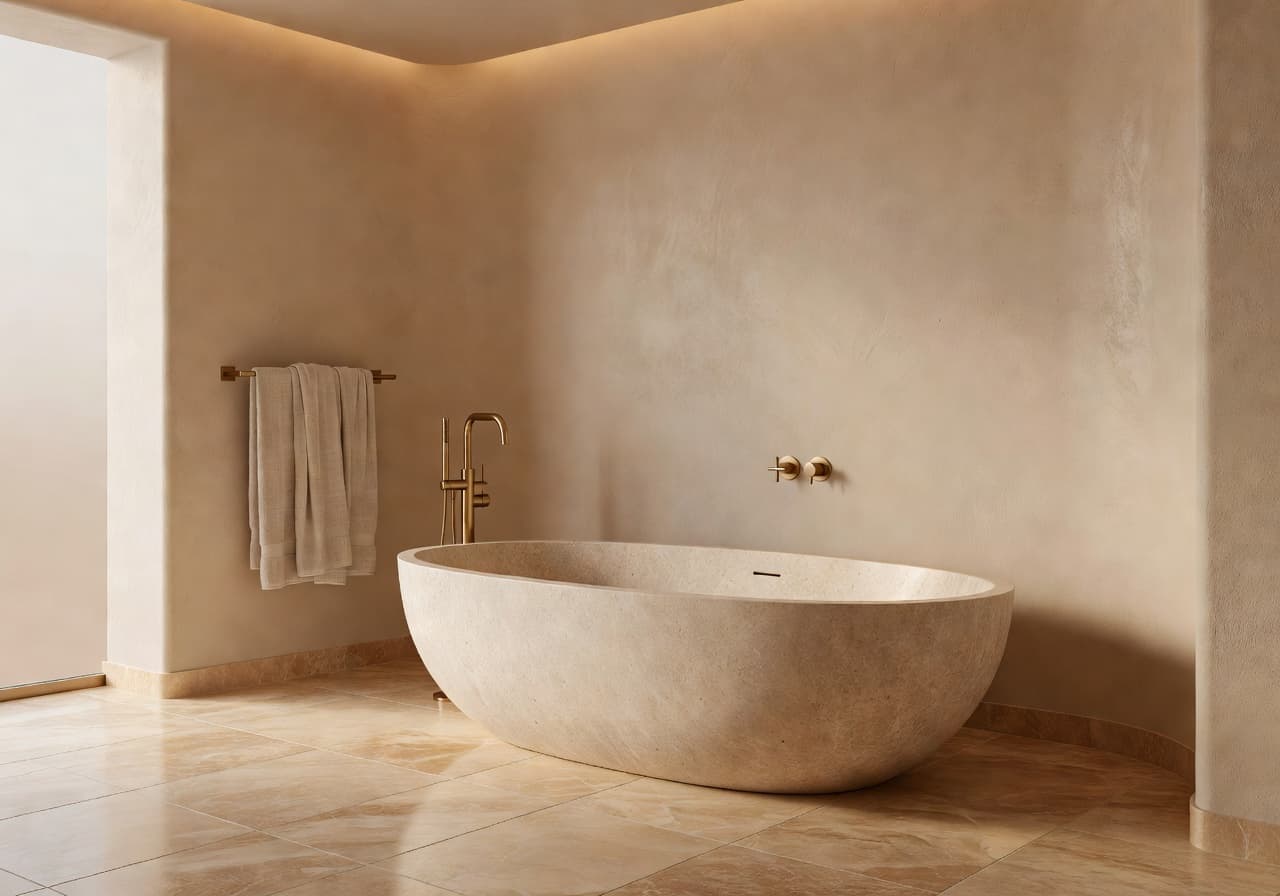 Badezimmer mit KI gestalten – Spa-inspiriertes Badezimmer mit DecorAI